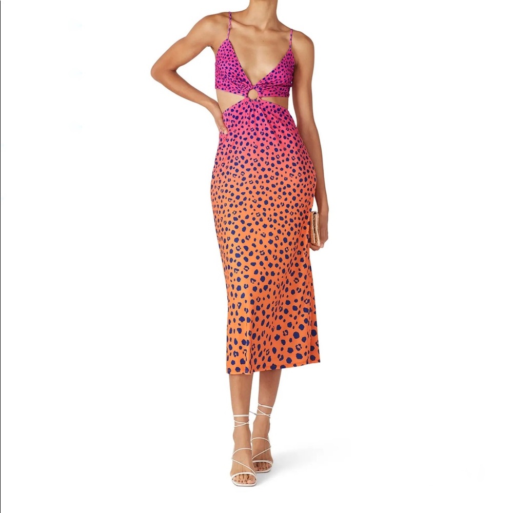 NWT Rogue Leopard Ombre Cutout Maxi Dress
